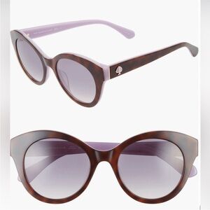 Kate Spade Karleigh/S 51mm Cat Eye Tortoise Sunglasses Havana/Plum New with case